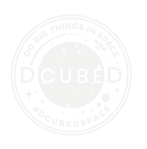 DCUBED Badge stating "Do Big Things In Space"